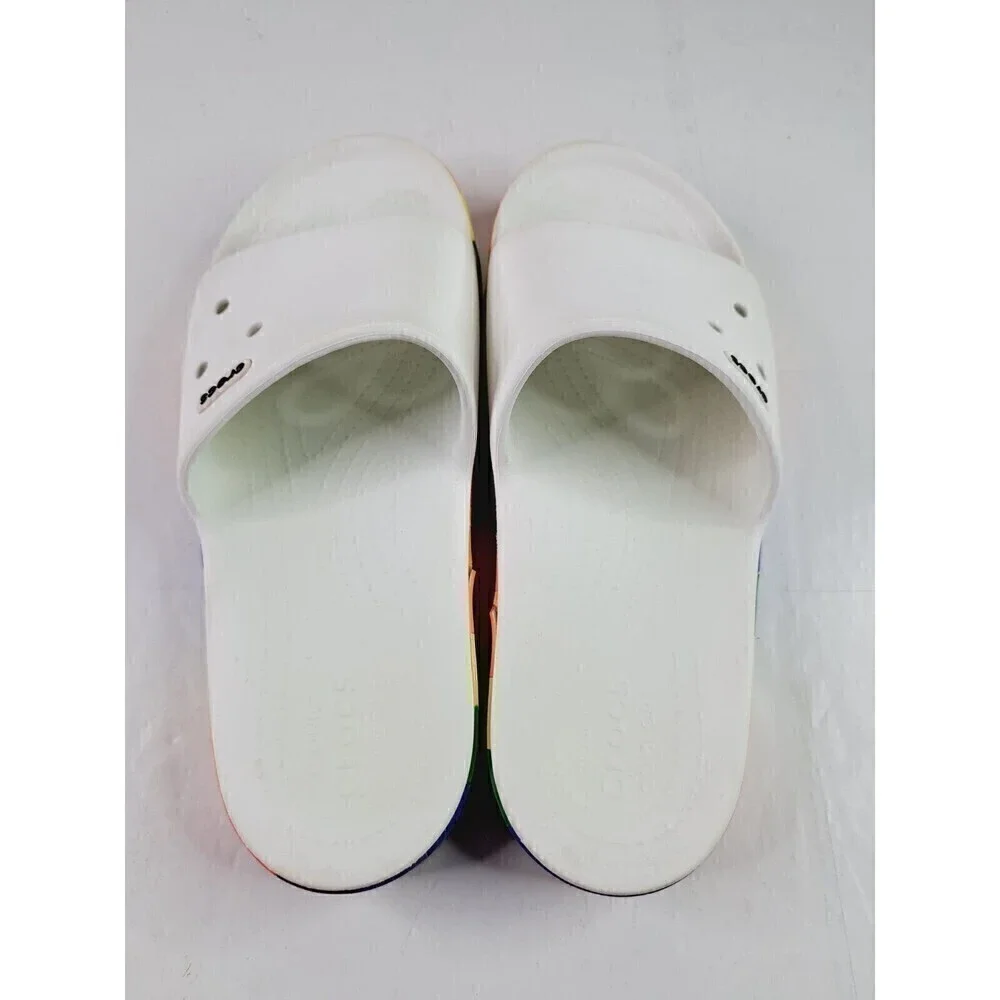 Crocs Crocband Rainbow Block Clogs Slides Sandals Mens 11 Shoes